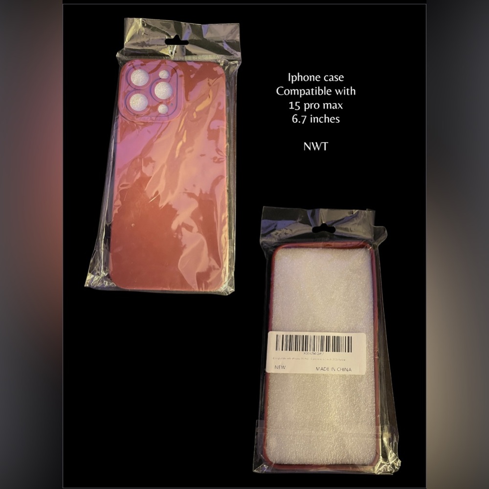 iPhone case 15 pro max, fits size 6.7 inches color wine maroon NWT